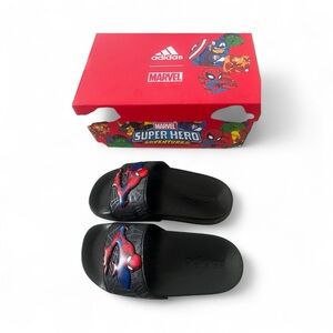 Adidas Black Spider-Man Super Hero Slides